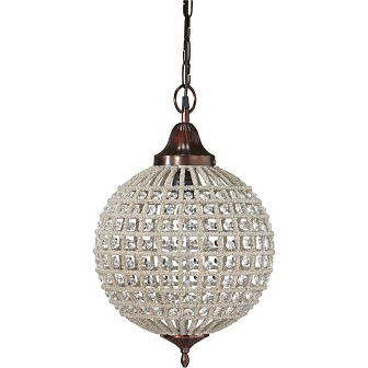 Szklana lampa wisząca Toulouse 47cm kryształ